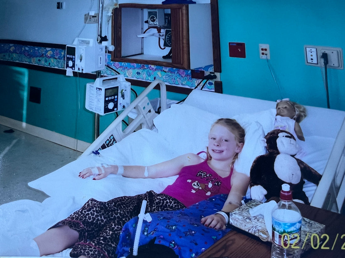 little girl in hospital bed