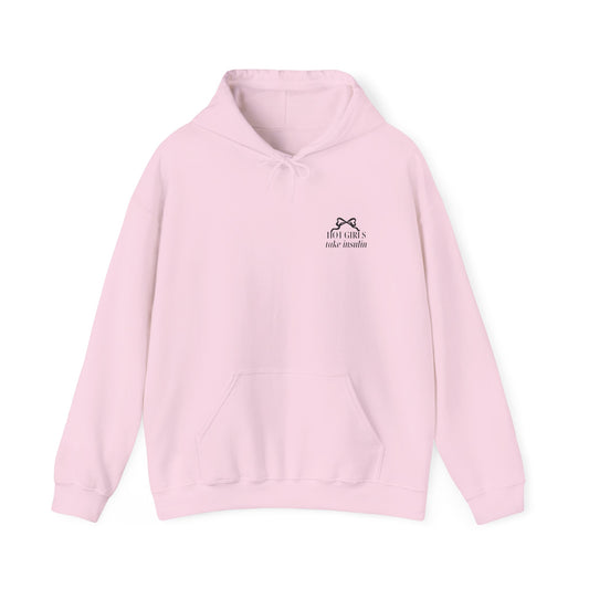 Hot Girls Take Insulin - Light Pink Embroidered Hooded Sweatshirt