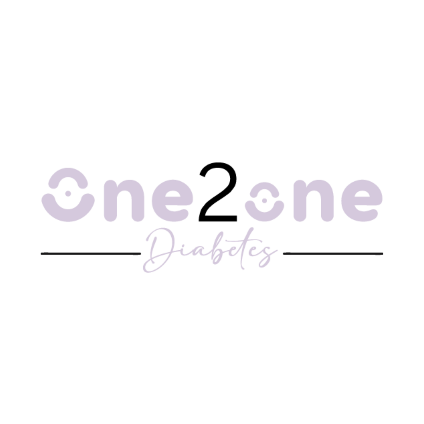 One2One Diabetes logo in lavender fog with a transparent background